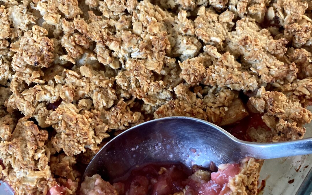 Gluten free Gooseberry and Apple crumble